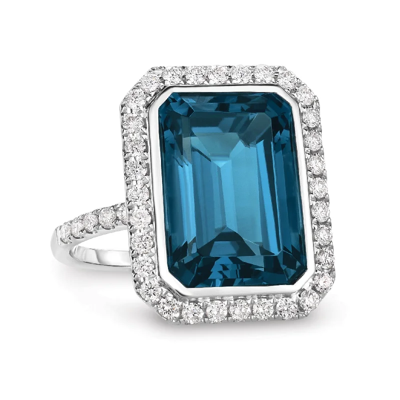 Best Quirky Rings-London Blue Topaz and Diamond Ring