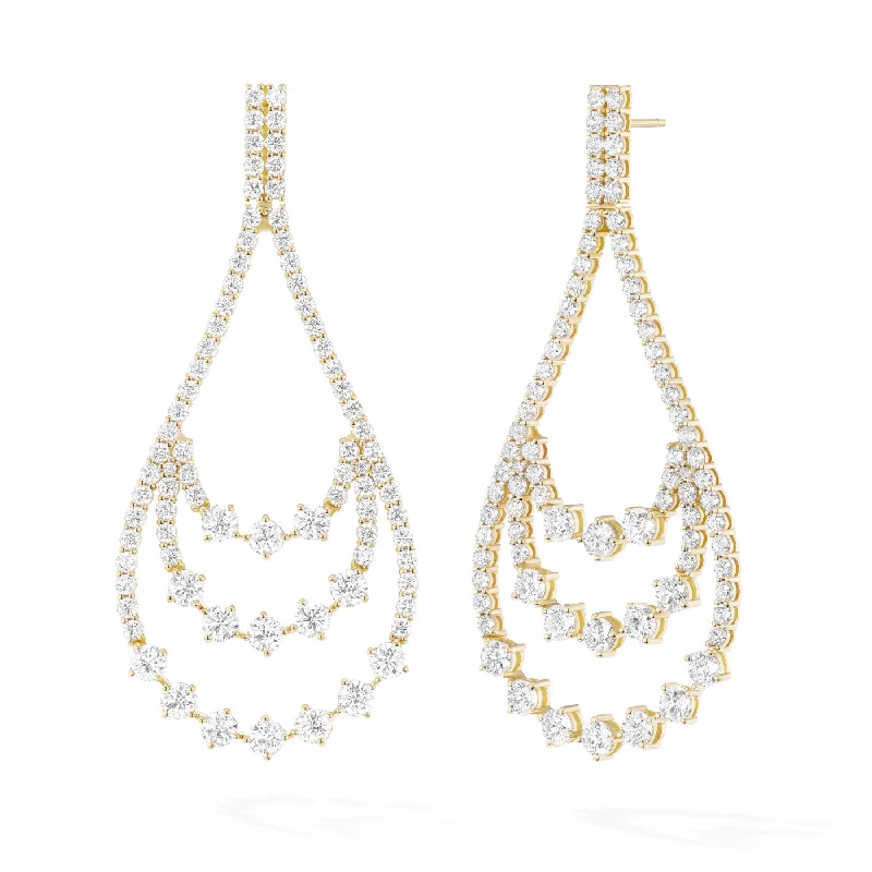 Earrings For Bar Nights-STELLA TRIPLE DRAPED EARRING