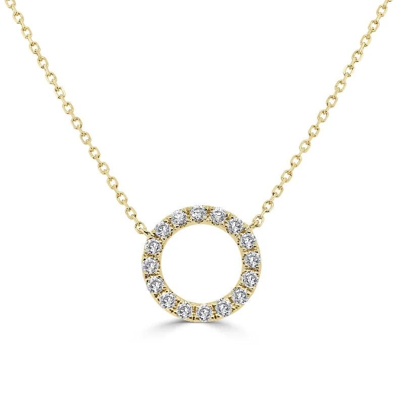 Necklaces For Festive Fun-14k Gold & Diamond Open Circle Necklace