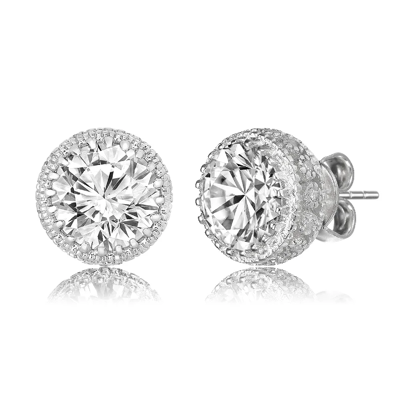 Earrings For Clean Trends-Marie Classic Frame Circle Button Earrings