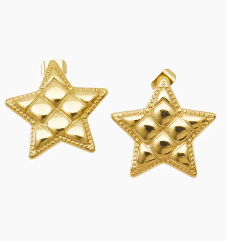 Earrings For Lean Necks-Vintage Star Earrings