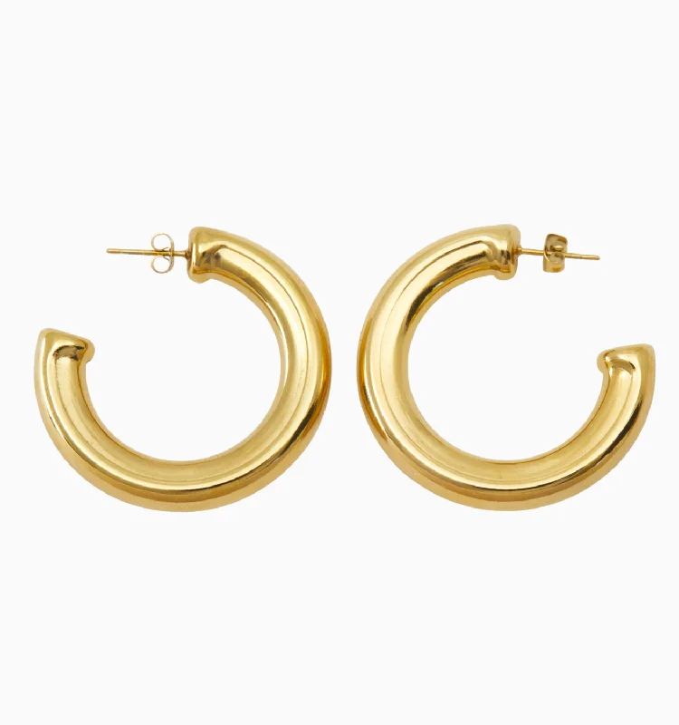 Earrings Glint Rating-Gigi Round Hoops - 35mm