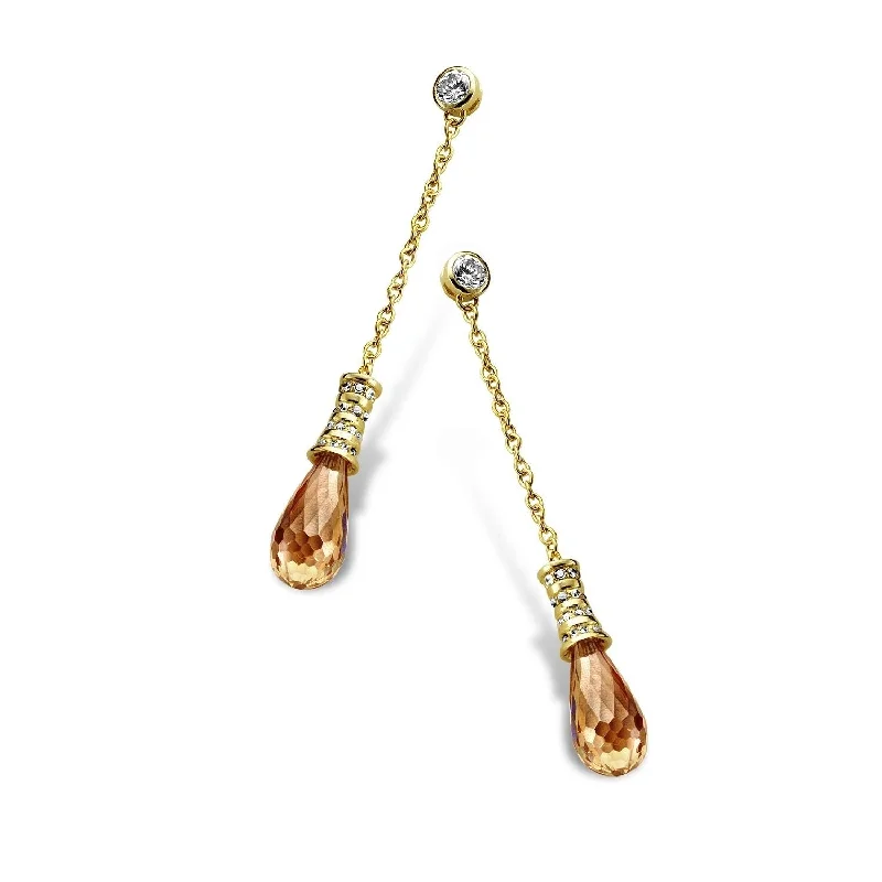 Earrings For Hidden Gifts-Isabelle Champagne Long Drop Earrings