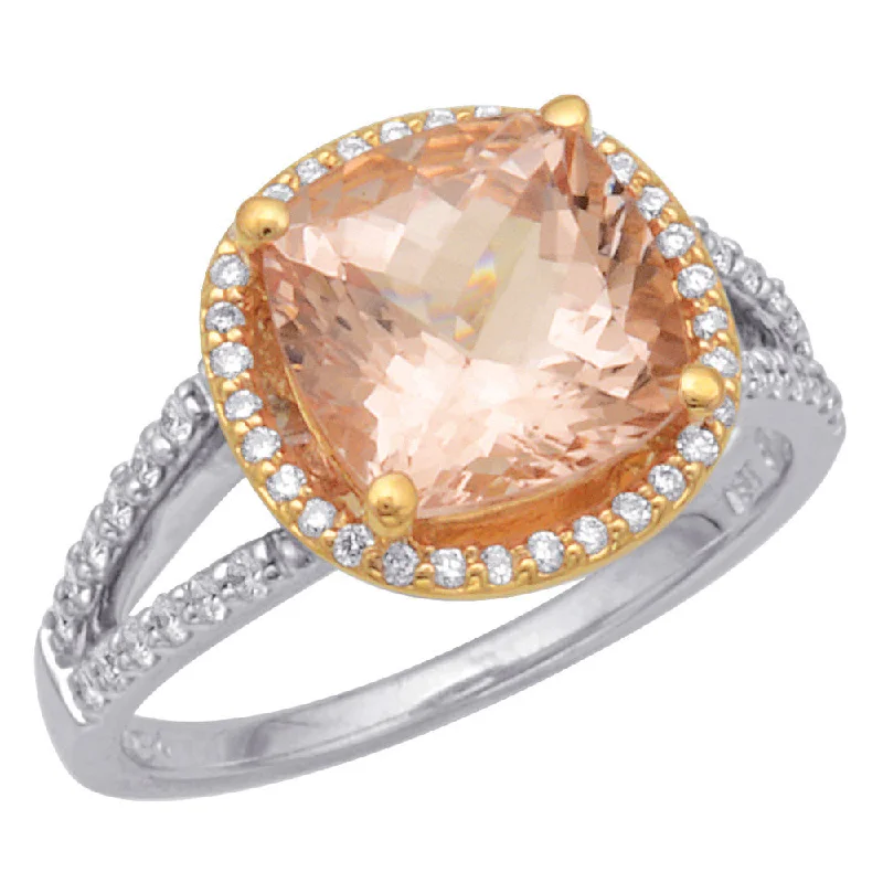 Rings For Heavy Wear-Morganite and Diamond Ring