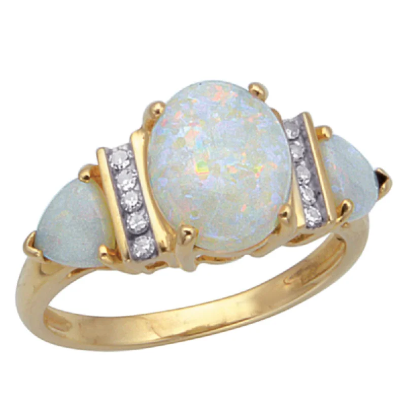 Rings For Hazy Shine-Opal and Diamond Ring