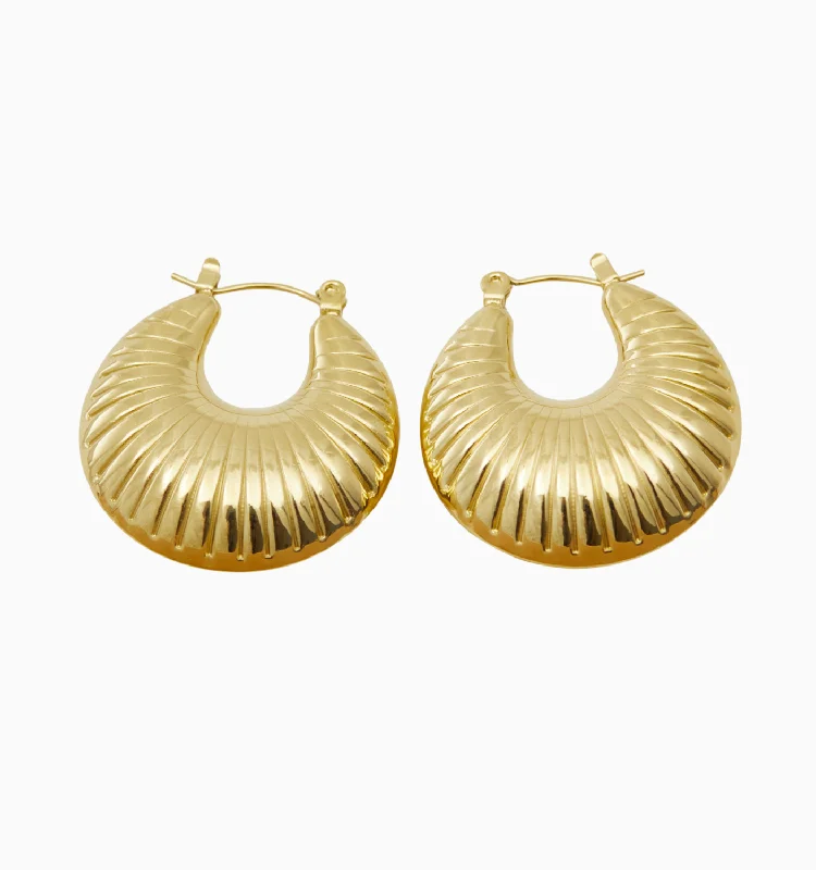 Earrings For Rock Glow-Amelia Textured Hoops