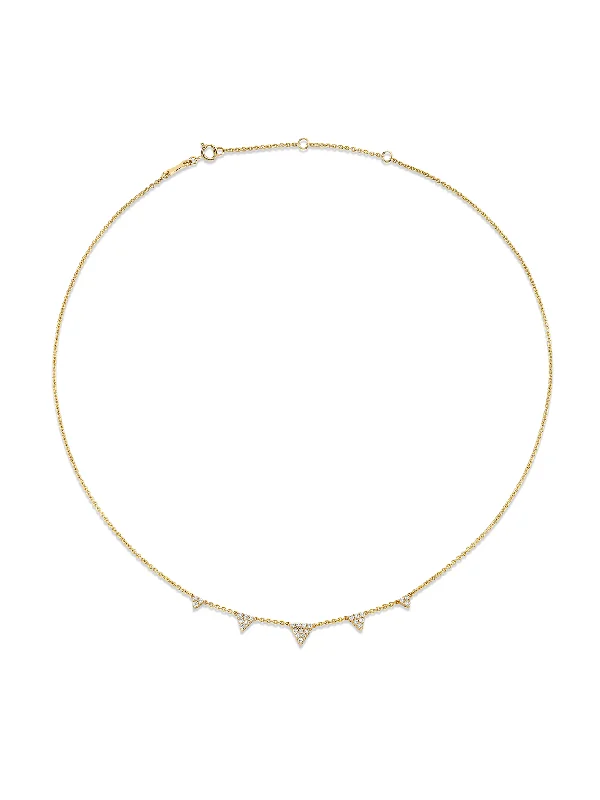 Old Necklaces For Feel-Graduated Mega Flash Necklace - White Diamond / 14k Yellow Gold