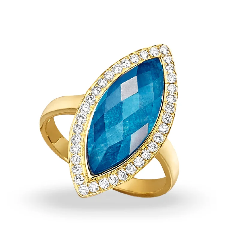 Rings For Sultry Days-Apatite and Diamond Ring