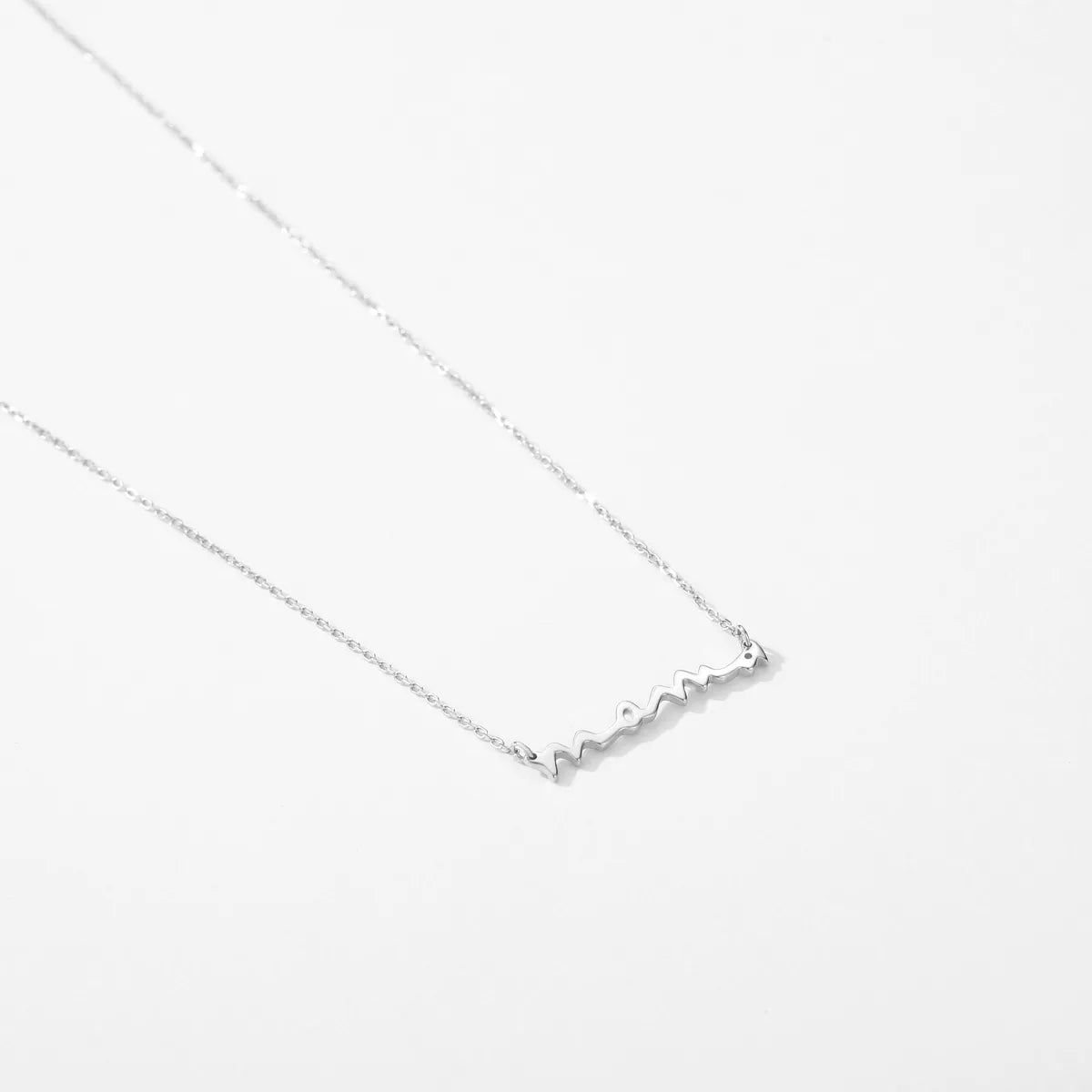 Necklaces For New Kids-Ig Style Mama Simple Style Letter Sterling Silver Plating Rhodium Plated Necklace