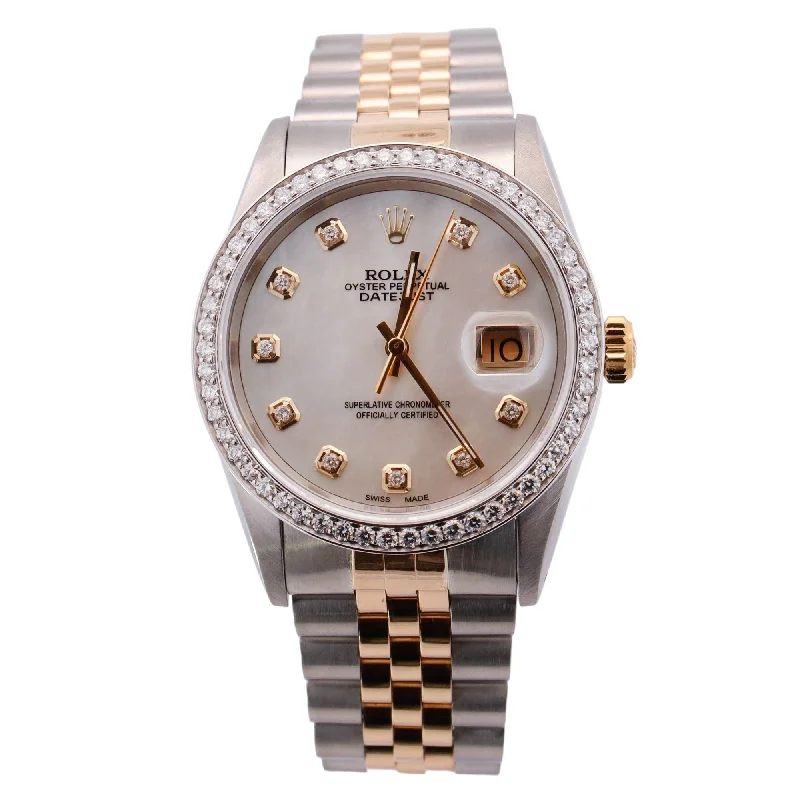 Watches Fade Tips-Rolex Datejust 36mm MOP Dial Watch Ref# 16233