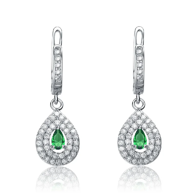 Earrings For Team Glow-Charlène Green Classic Drop Earrings