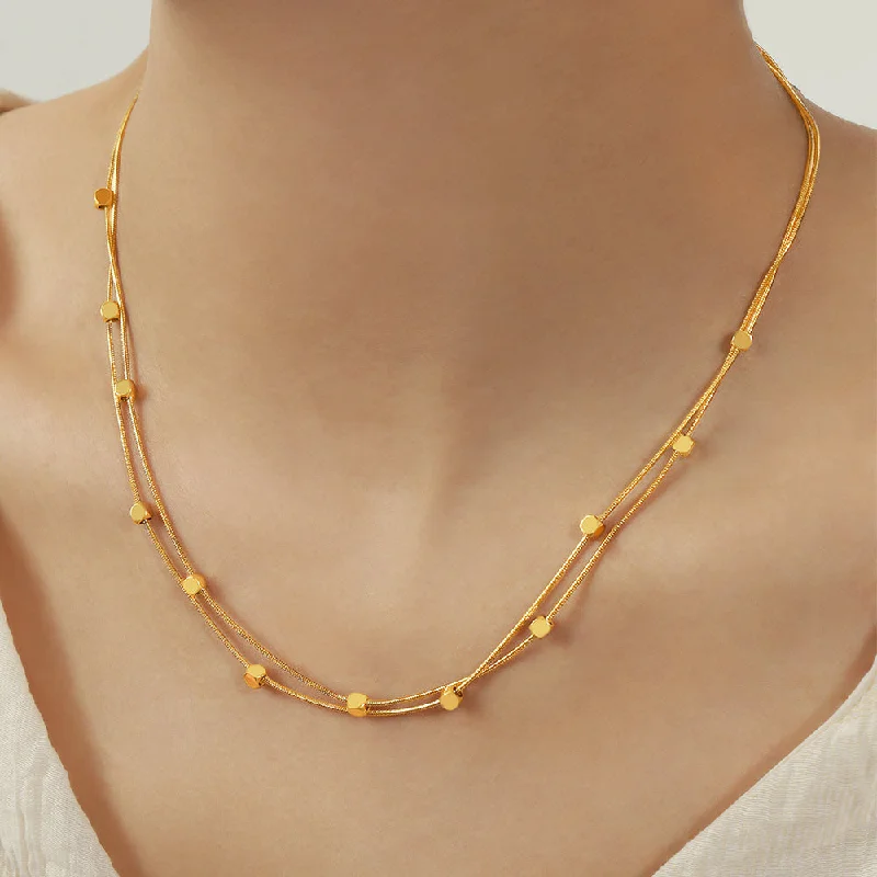 P239-Gold Necklace-(40-40)+5cm