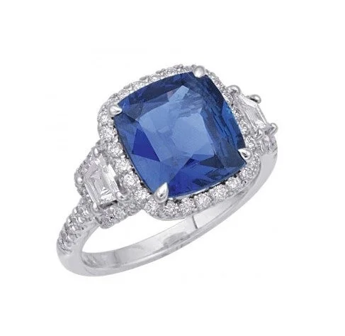 Best Shimmer Rings-Sapphire and Diamond Ring