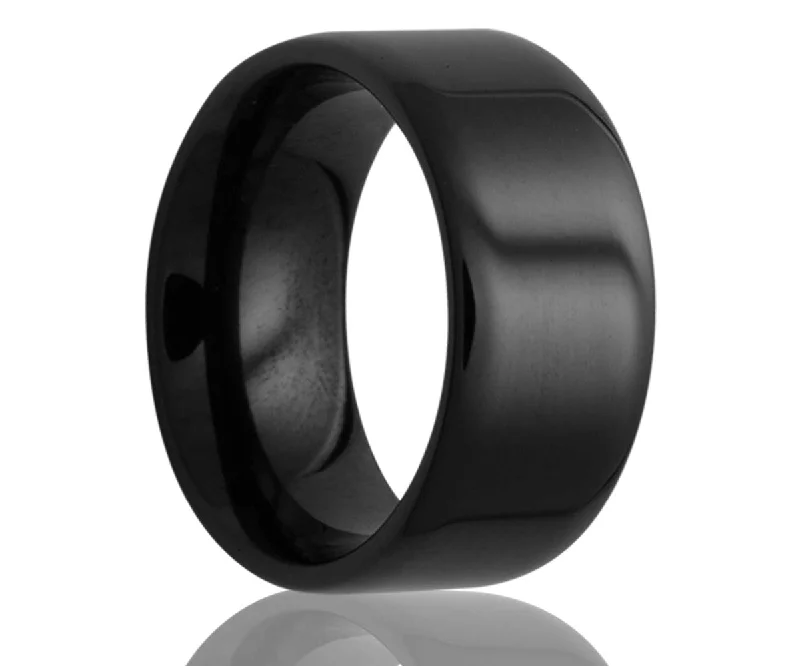 Rings Shimmer Tests-Flat Black Ceramic Ring