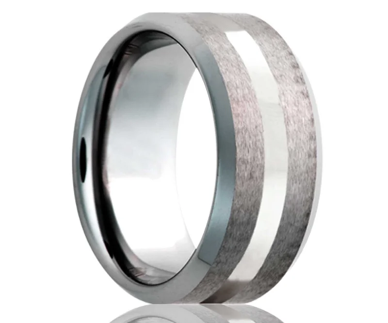 Rings For Lazy Twilights-Flat Tungsten Polished Bevels Ring