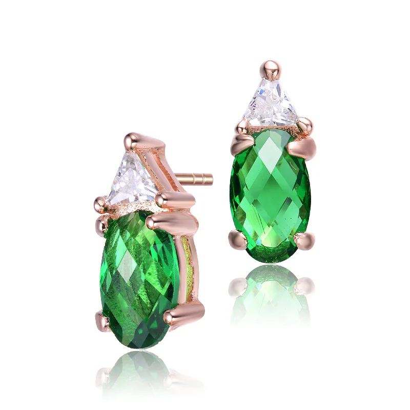 Ideal Earrings For Busy Days-Champéry Oval Green Retro Earrings