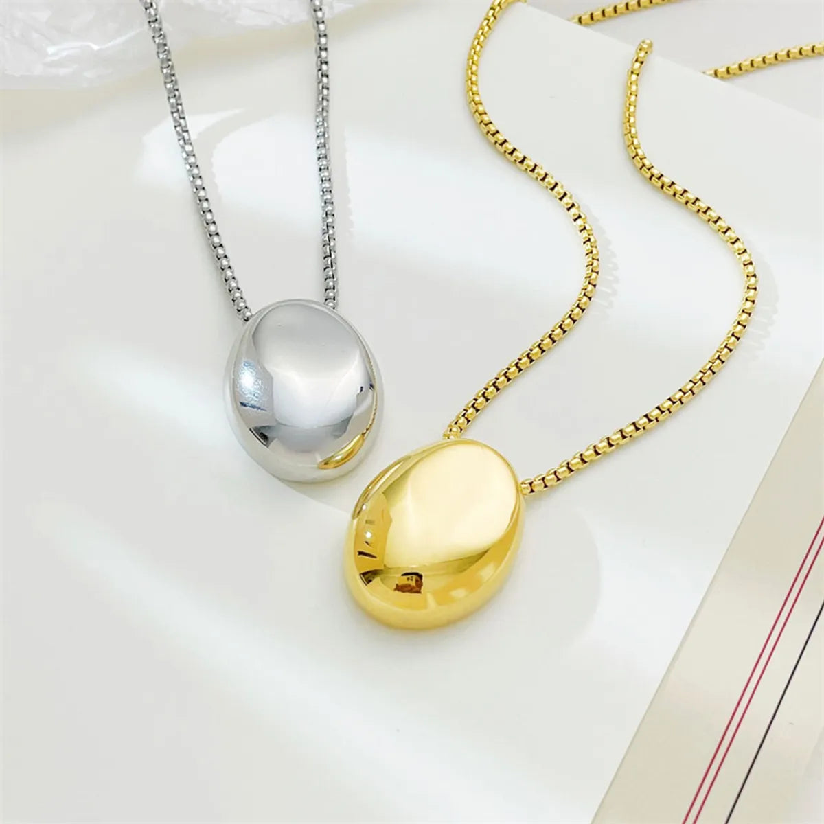 Necklaces Flair Hints-Vintage Style Simple Style Geometric Stainless Steel White Gold Plated Gold Plated Pendant Necklace