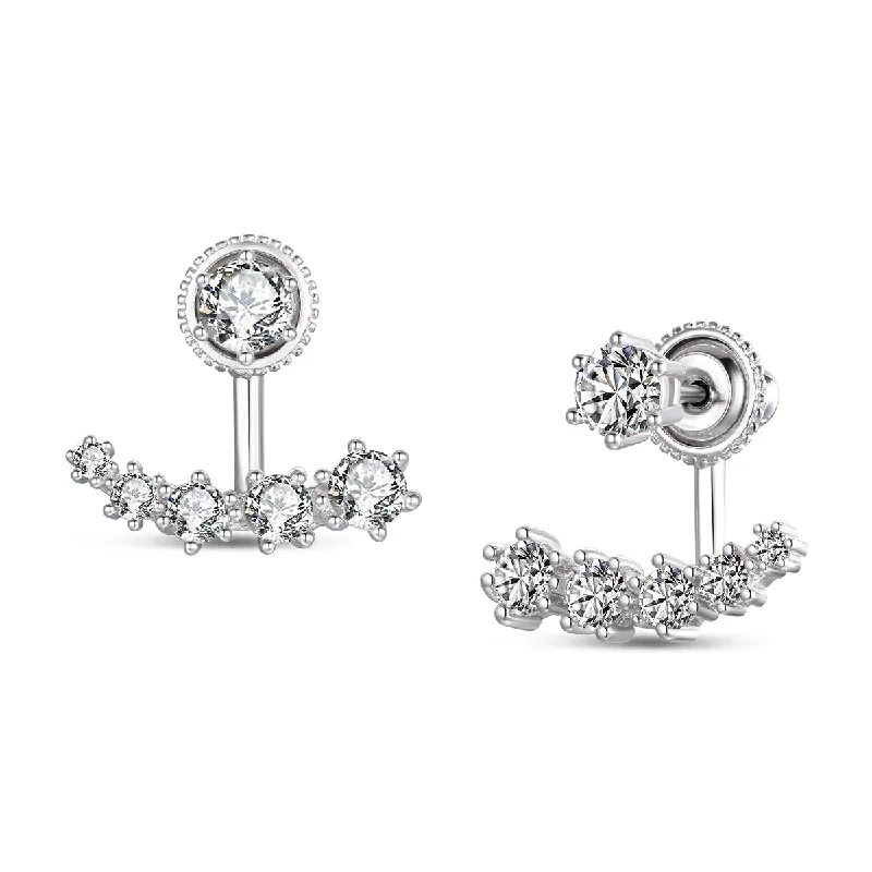 Earrings Form Tips-Sparkling Cubic Zirconia Cluster Earrings