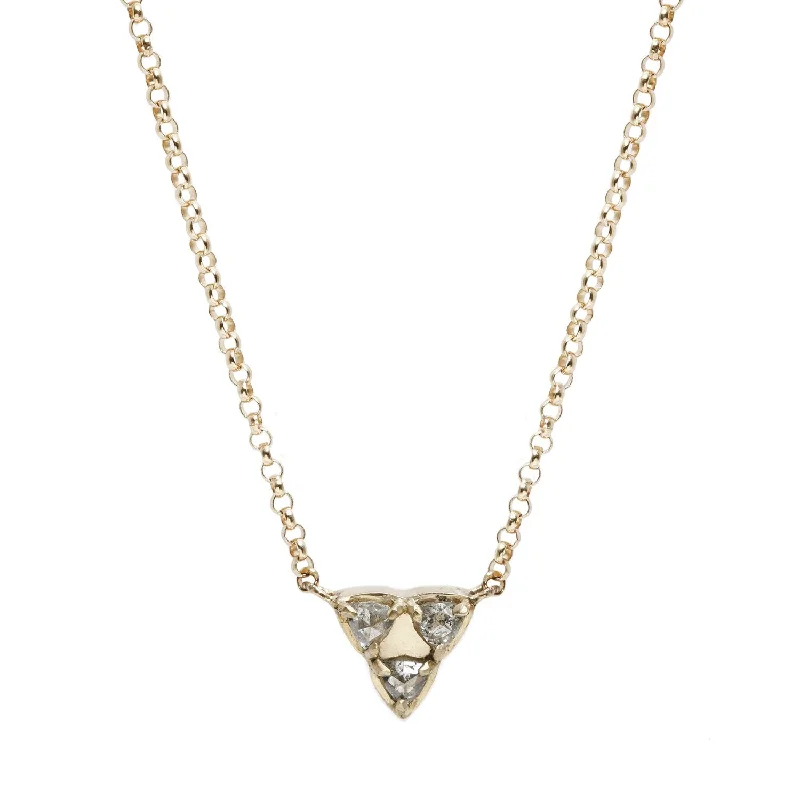 High-End Necklaces For Keepsakes-Three Triangle Diamond Necklace