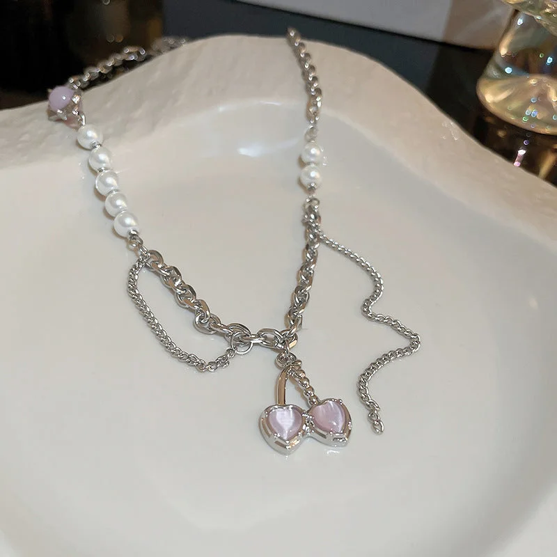 11# Necklace-Pink Cherry Pearl