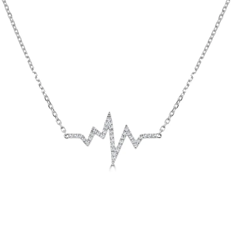 Steal Necklaces For Bargains-14K Gold & Diamond Heart Beat Necklace