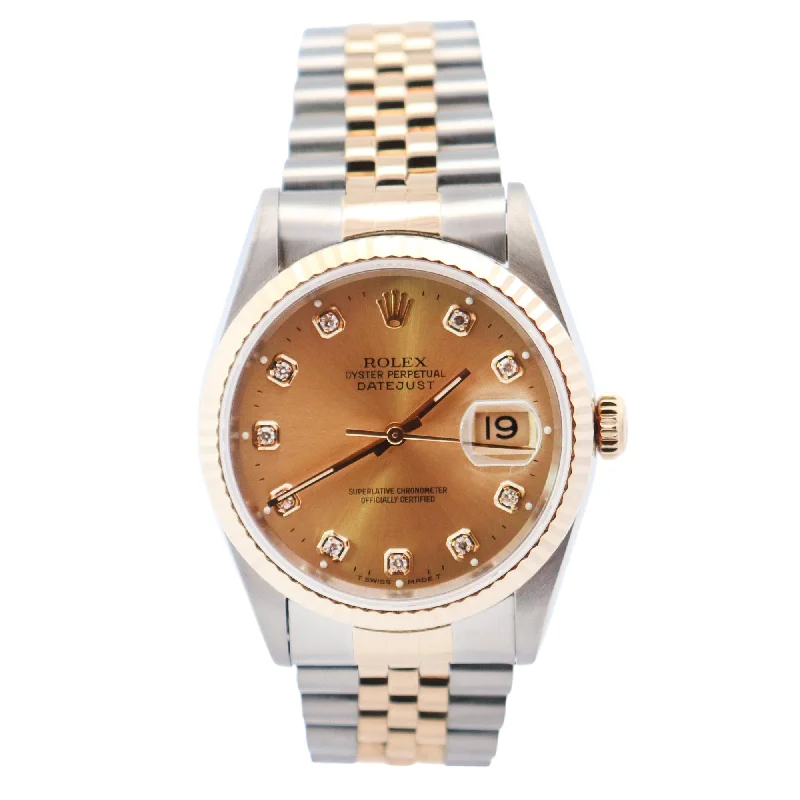 Watches Fashion Tips-Rolex Datejust 36mm Champagne Dial Watch Ref# 16233