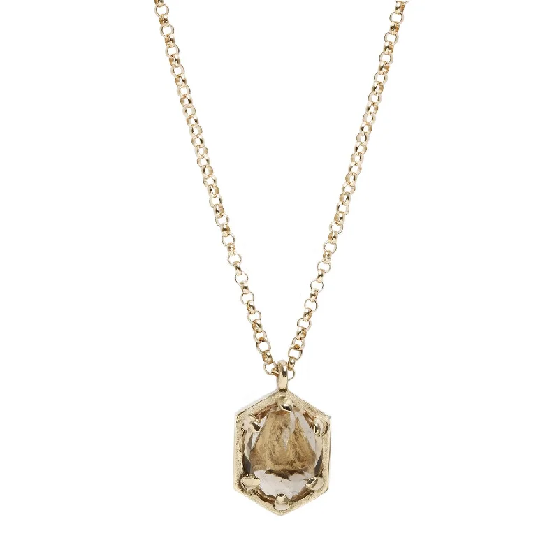 Necklaces Rate Tips-Hexagon Champagne Necklace