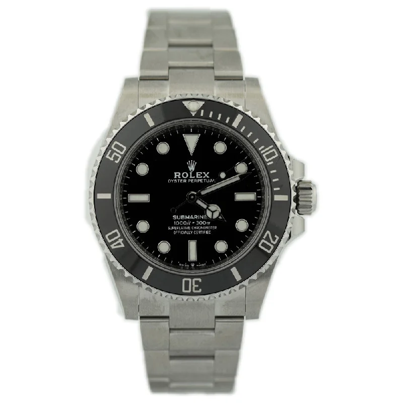 Watches For Gown Glow-Rolex Submariner 41mm Black Dial Watch Ref# 124060