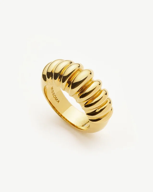 Rings Slip Rituals-Claw Ridge Ring | 18ct Gold Plated