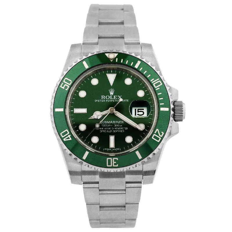 Watches Vibe Guide-Rolex Submariner 40mm Green Dial Watch Ref# 116610LV