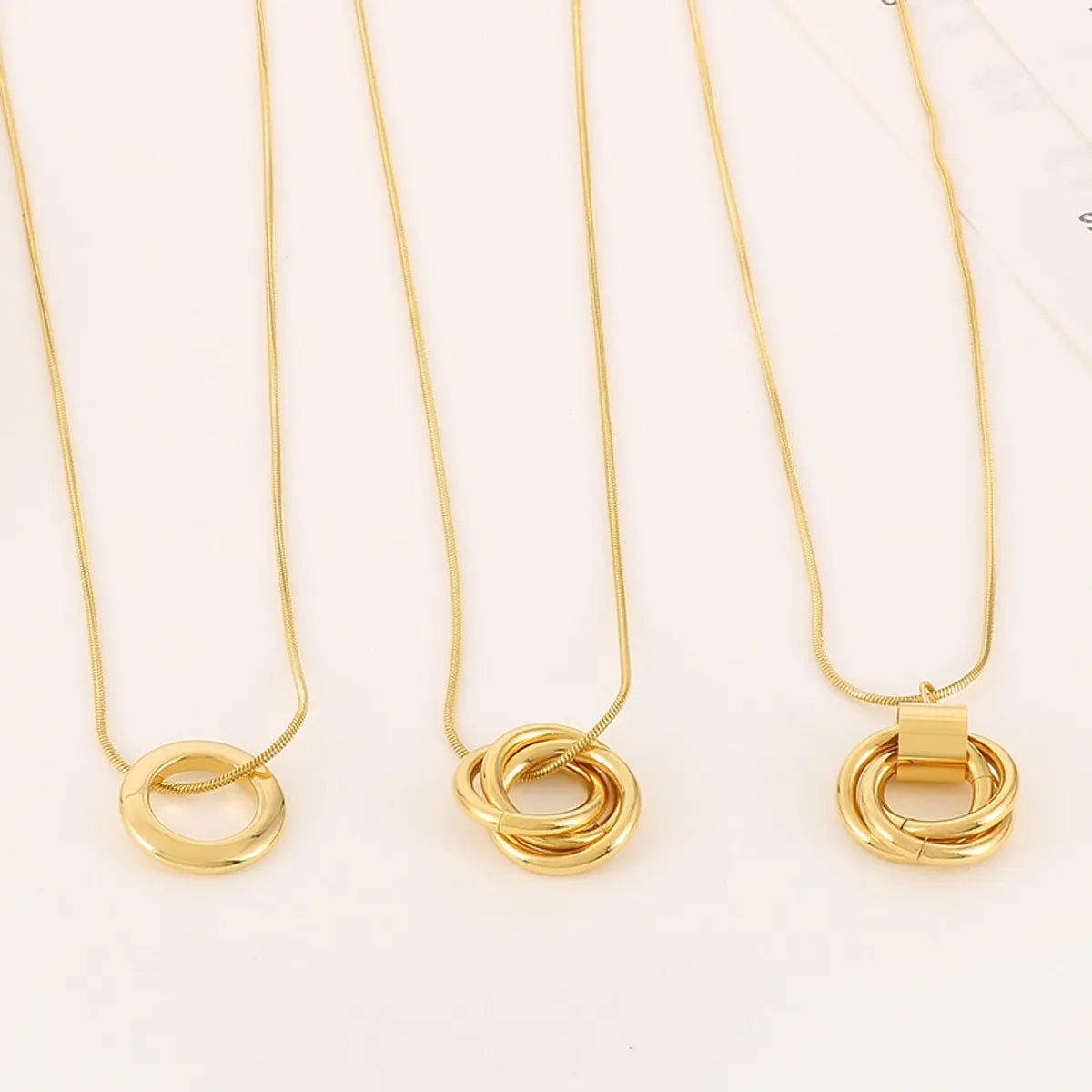 Necklaces Grade Hints-Simple Style Circle Stainless Steel Plating 18k Gold Plated Pendant Necklace