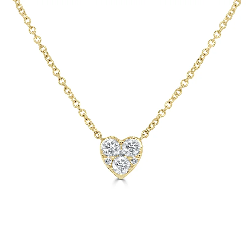 Prime Necklaces For Mild Looks-14k Gold & Diamond Heart Necklace