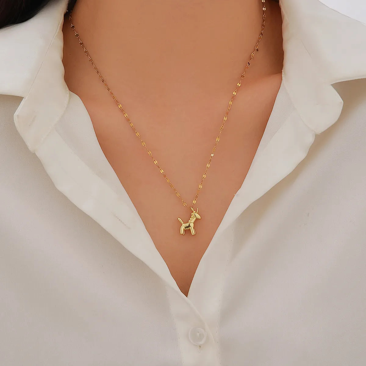 Necklaces Look Rules-Wholesale Jewelry Cute Sweet IG Style 304 Stainless Steel 18K Gold Plated Pendant Necklace