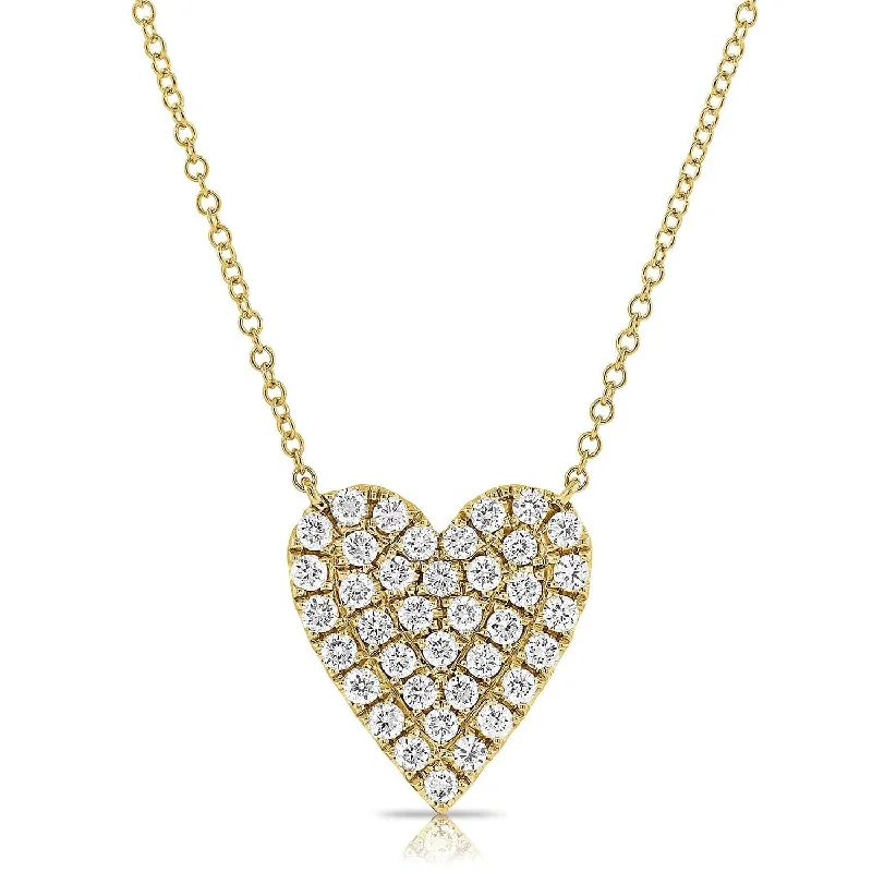 Necklaces For Trip Looks-14k Gold & Diamond Heart Necklace