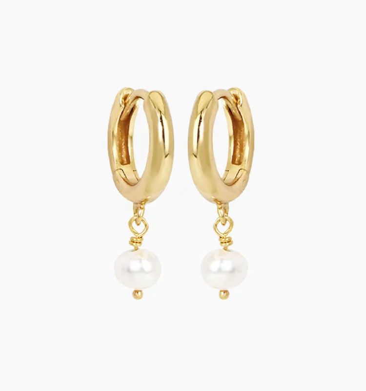 Earrings Rock Choices-Pearl Hoop Earrings