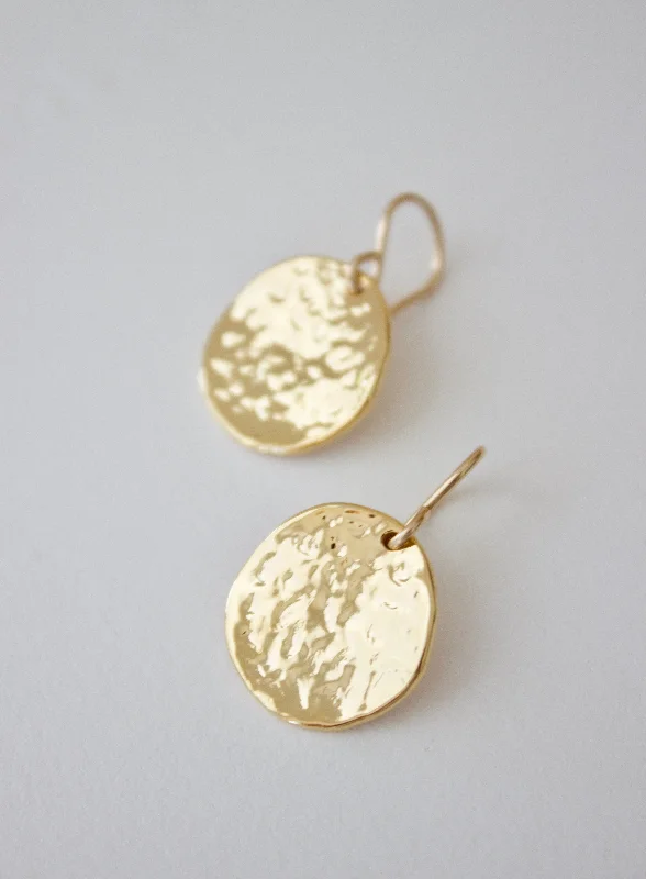 Earrings For Growing Teens-Hammered Medallion Earrings