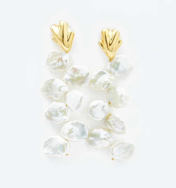 Earrings Hook Hold-Petal Earrings With Baroque Pearls