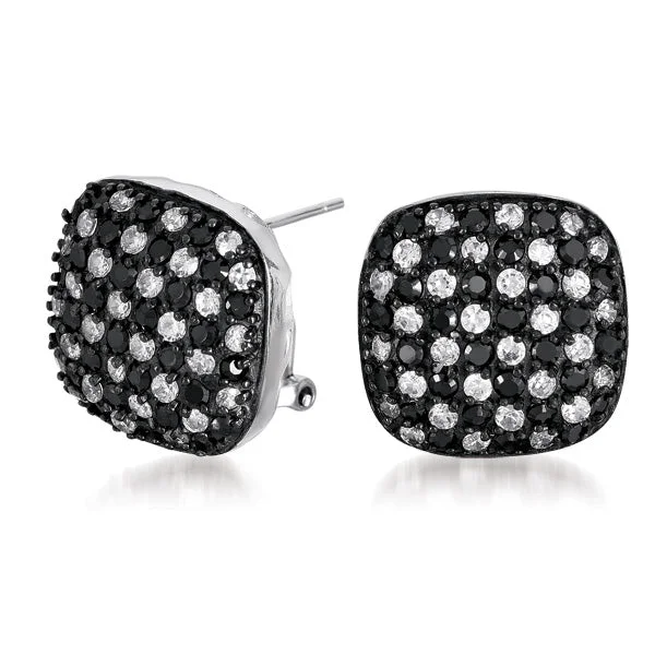 Earrings For High Lines-Eloise Zirconia Square Stud Earrings