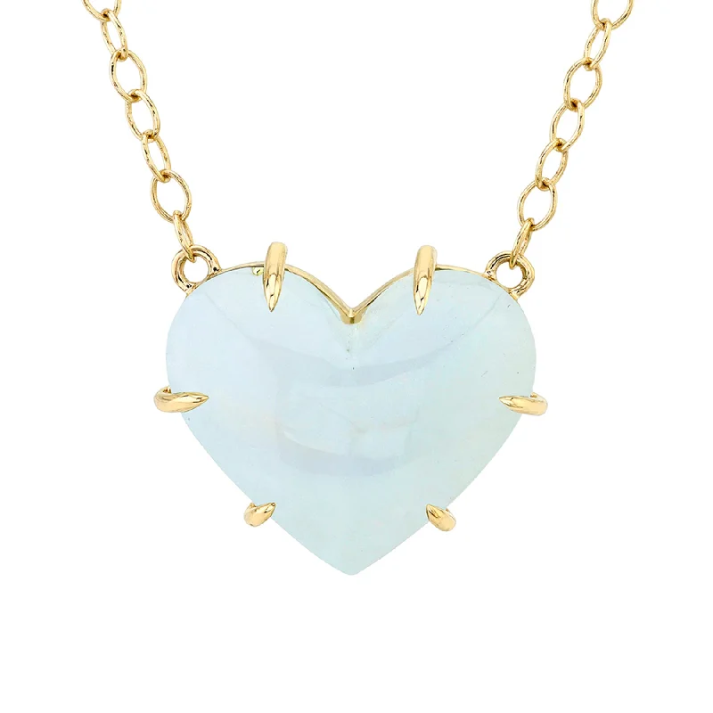 Necklaces For Bright Fits-Ultimate Juicy Heart Necklace - Moonstone / 14k Yellow Gold