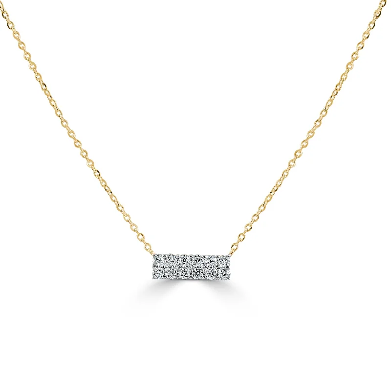 Necklaces With Odd Shapes-14k Gold & Diamond Bar Necklace