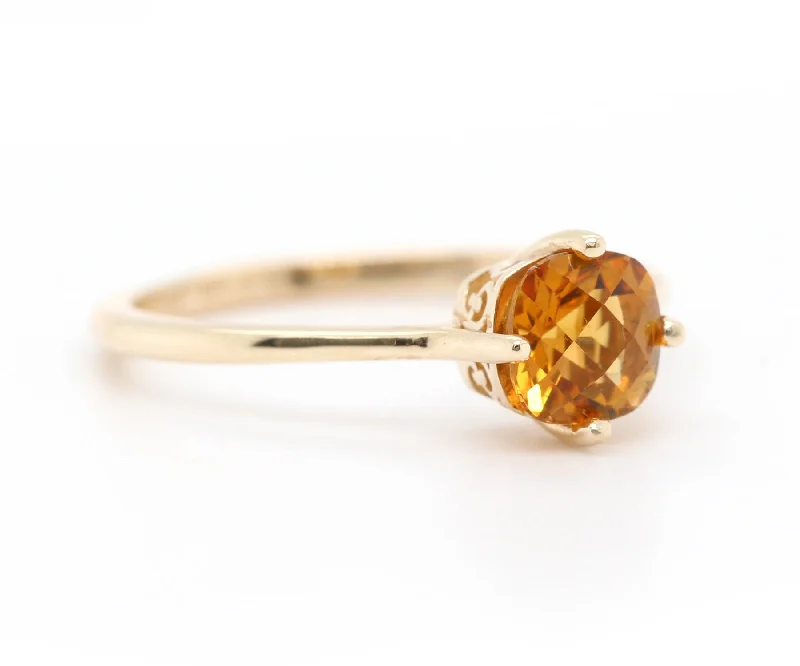 Best Fluid Rings-Antique Yellow Citrine Solitaire Ring