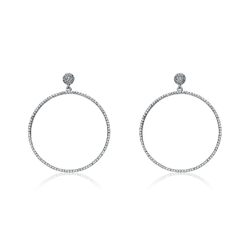 Earrings Stay Hints-Aubrey Large Outlined Circle Last Pair Hoop Earrings