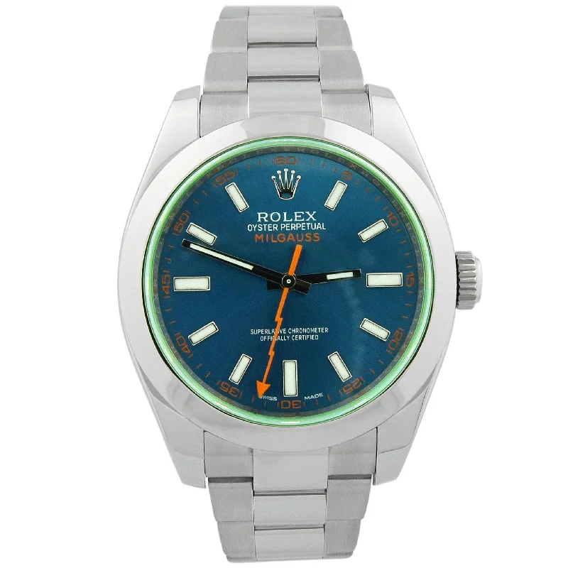 Full Watches For Flair-Rolex Milgauss 40mm Blue Dial Watch Ref# 116400GV