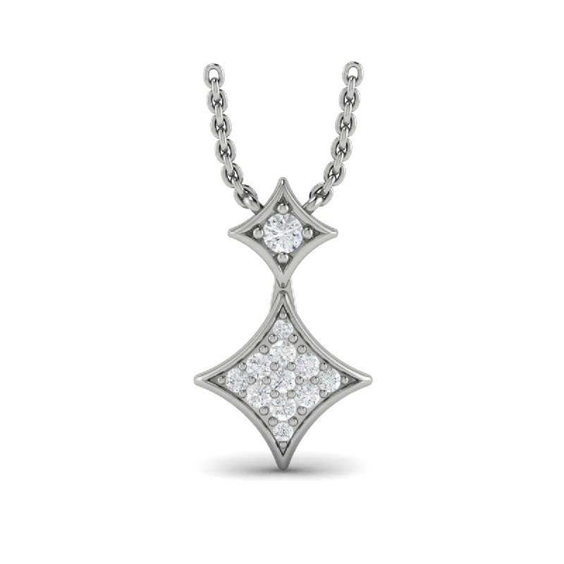 Necklaces Glow Guide-Diamond Cluster Double Vlora Star Pendant Necklace