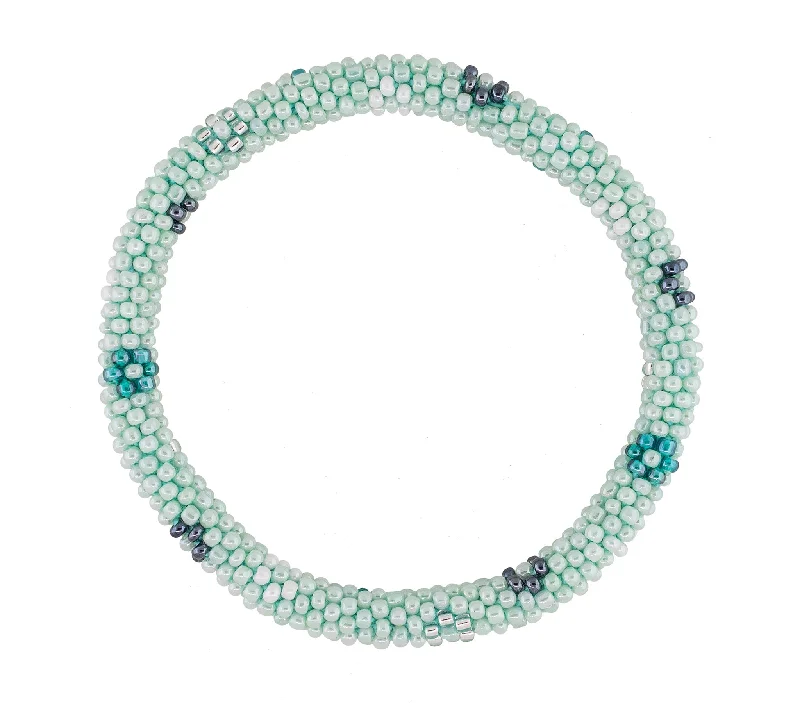 Bracelets For Tailored Looks-8 inch Roll-On® Bracelet <br> Mint Chip Flower