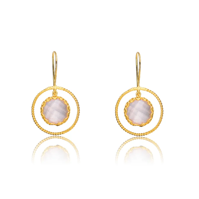 Earrings For High Lines-Jeanne Suspened Circle Earrings