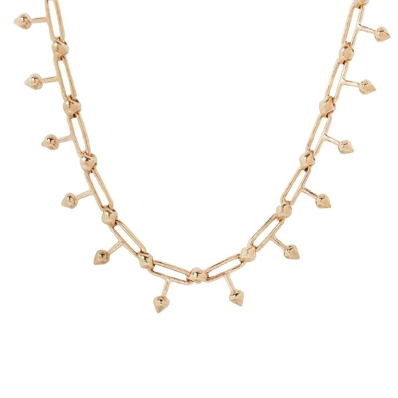 Necklaces For Lounge Glow-Gold Spike Link Necklace