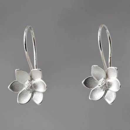 Earrings For Task Hours-Magnolia Sterling Silver Loop Earrings