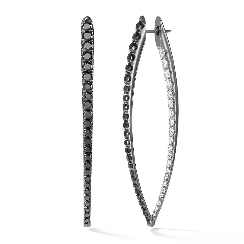 Ideal Earrings For Quick Fits-CRISTINA EARRING XL (Black and White Diamond)