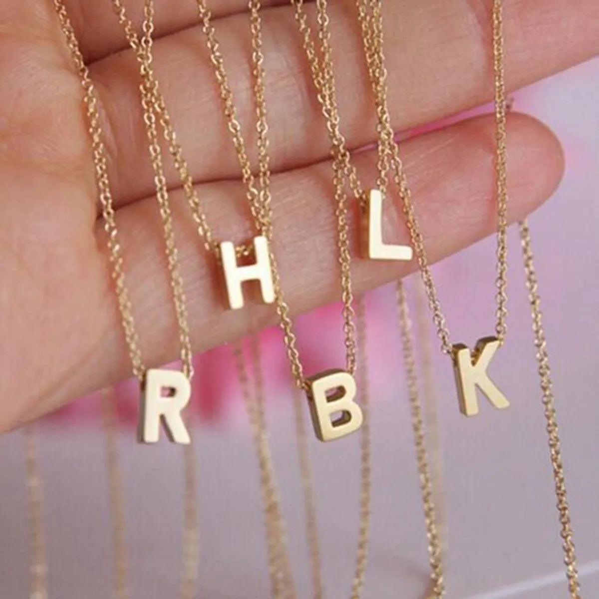 Necklaces Gem Choices-Casual Simple Style Letter Stainless Steel Plating Gold Plated Necklace